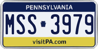 PA license plate MSS3979