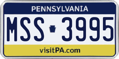 PA license plate MSS3995