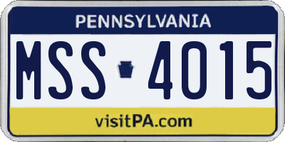 PA license plate MSS4015