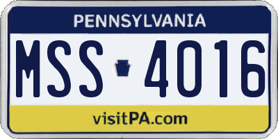 PA license plate MSS4016