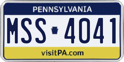 PA license plate MSS4041