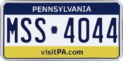 PA license plate MSS4044