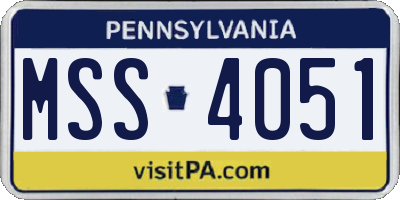 PA license plate MSS4051