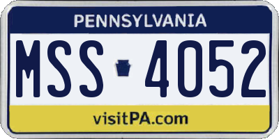 PA license plate MSS4052