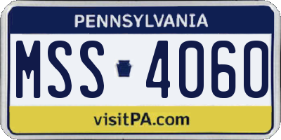 PA license plate MSS4060