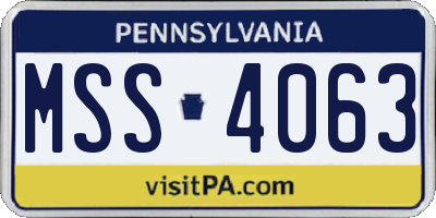 PA license plate MSS4063