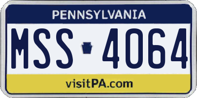 PA license plate MSS4064
