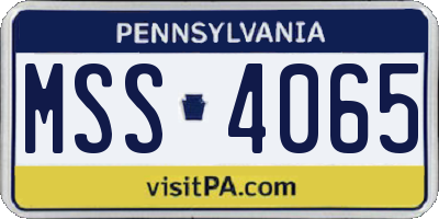 PA license plate MSS4065