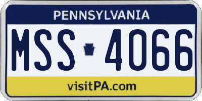 PA license plate MSS4066
