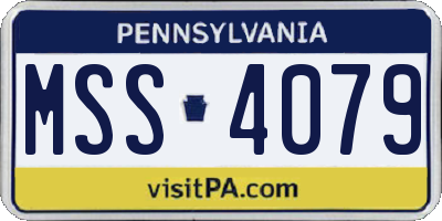 PA license plate MSS4079