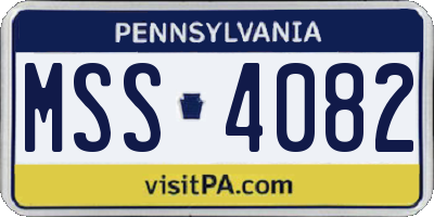 PA license plate MSS4082