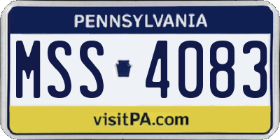PA license plate MSS4083