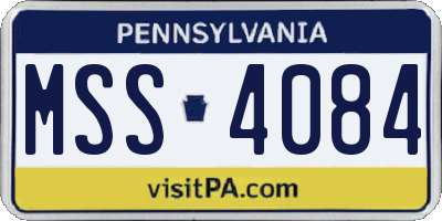 PA license plate MSS4084