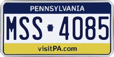 PA license plate MSS4085