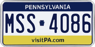 PA license plate MSS4086