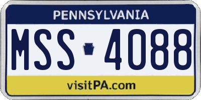 PA license plate MSS4088