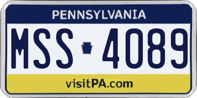 PA license plate MSS4089