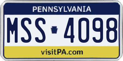 PA license plate MSS4098