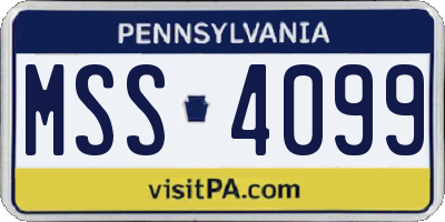 PA license plate MSS4099