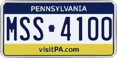 PA license plate MSS4100