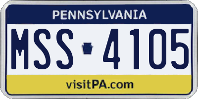 PA license plate MSS4105