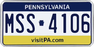 PA license plate MSS4106
