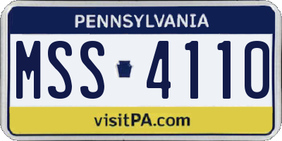 PA license plate MSS4110