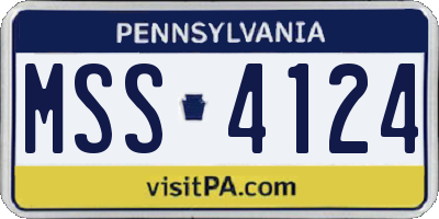 PA license plate MSS4124