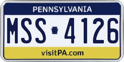 PA license plate MSS4126