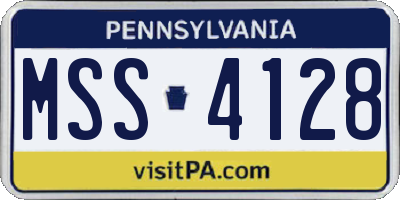 PA license plate MSS4128