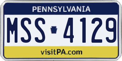 PA license plate MSS4129