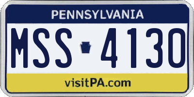 PA license plate MSS4130