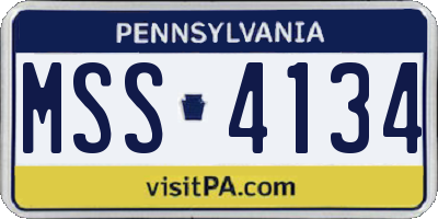 PA license plate MSS4134
