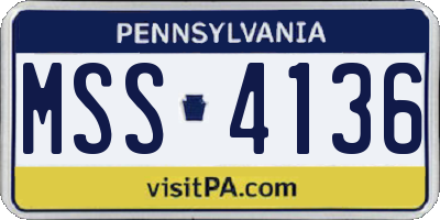 PA license plate MSS4136