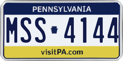 PA license plate MSS4144