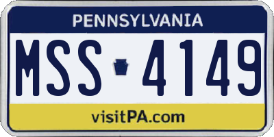 PA license plate MSS4149