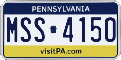 PA license plate MSS4150