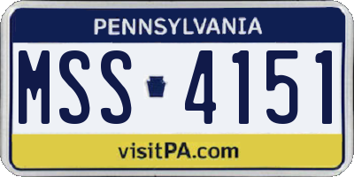 PA license plate MSS4151