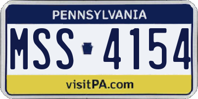 PA license plate MSS4154