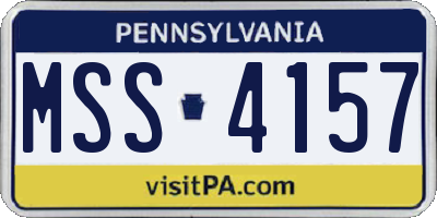 PA license plate MSS4157