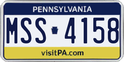 PA license plate MSS4158