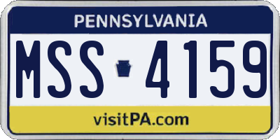 PA license plate MSS4159