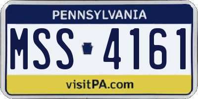 PA license plate MSS4161