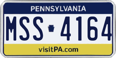 PA license plate MSS4164