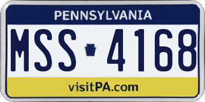 PA license plate MSS4168