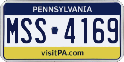 PA license plate MSS4169