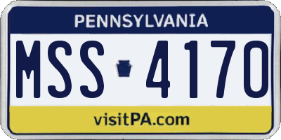 PA license plate MSS4170
