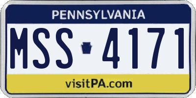 PA license plate MSS4171