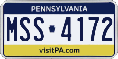 PA license plate MSS4172