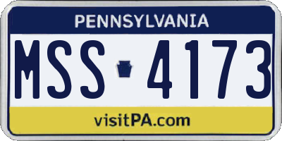 PA license plate MSS4173